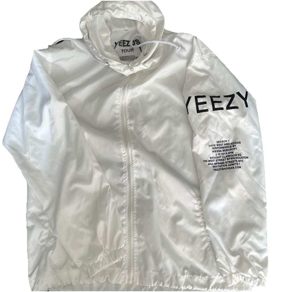 Yeezus Tour Yeezy Season 1 Windbreaker Jacket Black Large 3 Back Graphic